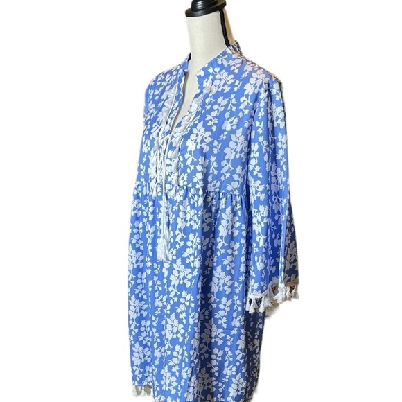 Made with ❤️ Blue Size XXL Printed Knee Length Tunic Dress - Picture 4 of 13